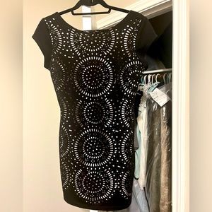 Sweet Rain black and nude dress